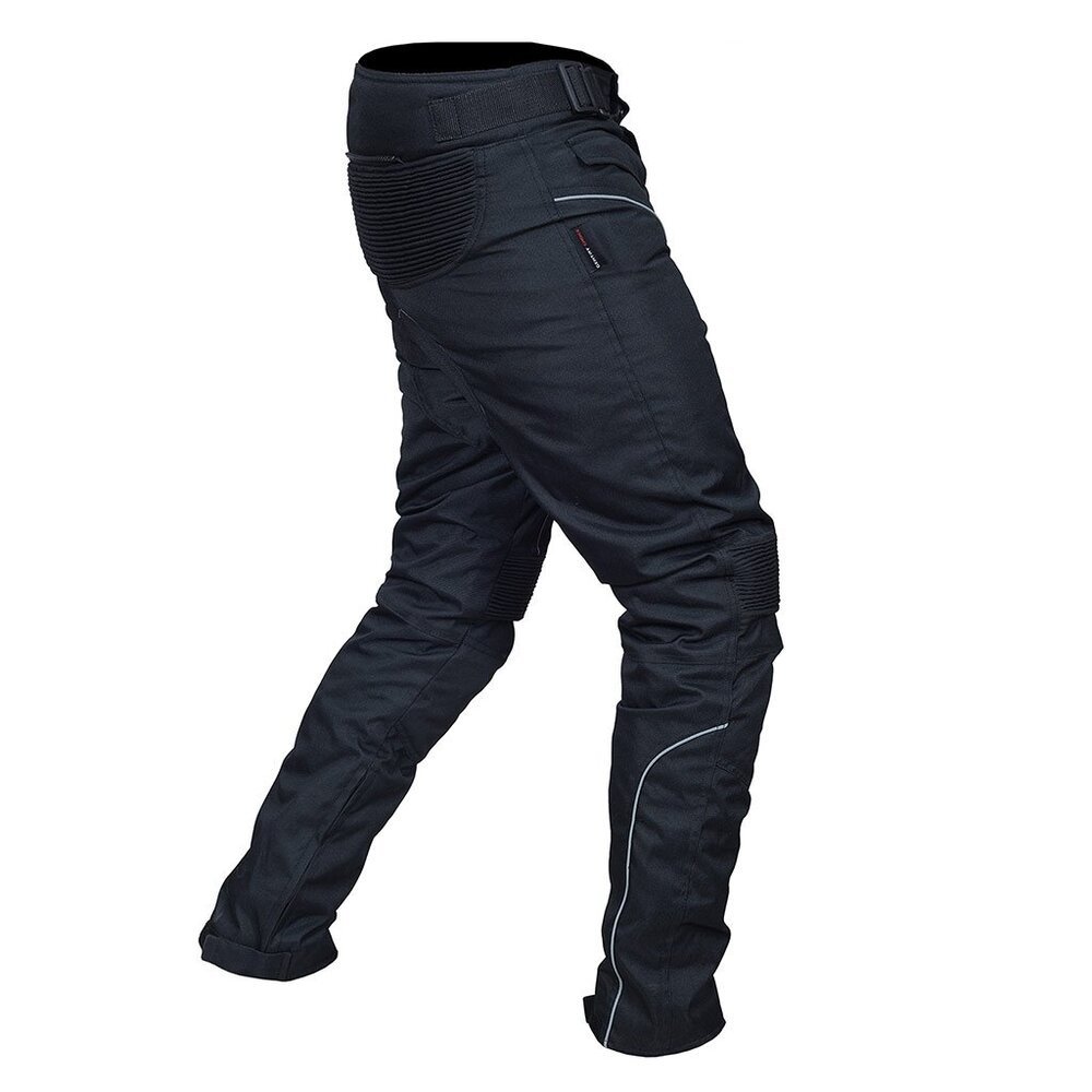 RIDERACT® Men’s Cordura Cargo Riding Pants Waterproof Motorcycle Black Jeans - Picture 2 of 9
